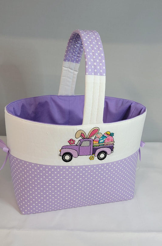 Purple Truck Gathering Basket - Personalized Heirloom Keepsake
